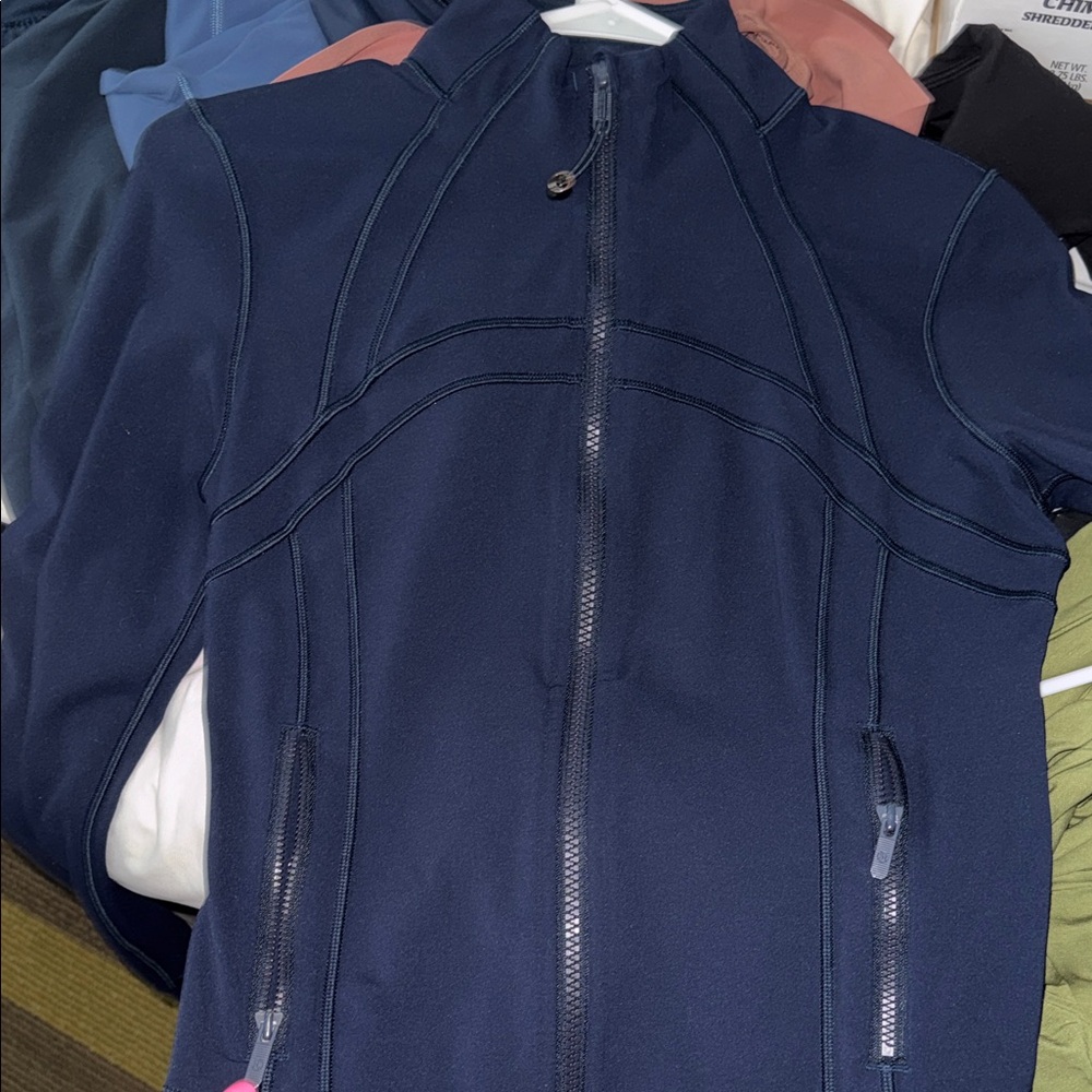 Navy Blue cropped define Zip-Up Jacket size 6